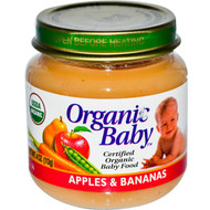 Organic Baby, Certified Organic Baby Food, Apples & Bananas, 4 oz (113 g) (5 PACK)