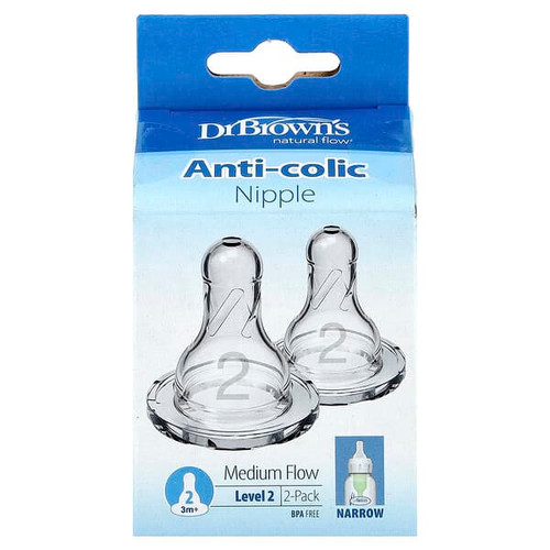 <img alt="Dr. Browns, Natural Flow, Anti-colic Nipple, 3 Months +, Medium Flow, 2 Pack" title="Dr. Browns, Natural Flow, Anti-colic Nipple, 3 Months +, Medium Flow, 2 Pack,072239003220"
