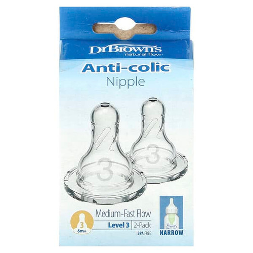 <img alt="Dr. Browns, Anti-Colic Nipple, 6 Months +, Medium-Fast Flow, 2 Pack" title="Dr. Browns, Anti-Colic Nipple, 6 Months +, Medium-Fast Flow, 2 Pack,072239003329"