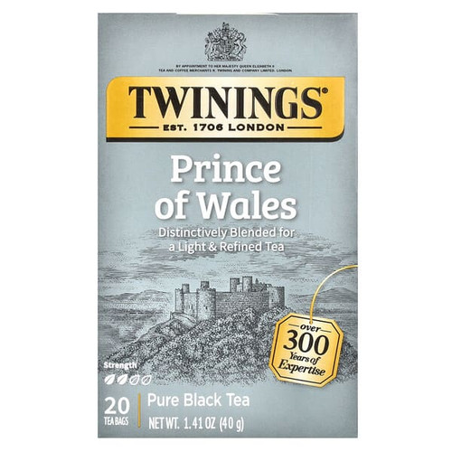 <img alt="Twinings, Pure Black Tea, Prince Of Wales, 20 Tea Bags, 1.41 oz (40 g)" title="Twinings, Pure Black Tea, Prince Of Wales, 20 Tea Bags, 1.41 oz (40 g),070177154141"