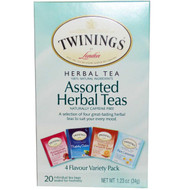 3 PACK OF Twinings, Assorted Herbal Teas, Variety Pack, Caffeine Free, 20 Tea Bags, 1.23 oz (34 g)