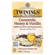<img alt="Twinings, Flavored Herbal Tea, Camomile, Honey & Vanilla, Caffeine-Free, 20 Tea Bags, 1.13 oz (32 g)" title="Twinings, Flavored Herbal Tea, Camomile, Honey & Vanilla, Caffeine-Free, 20 Tea Bags, 1.13 oz (32 g),070177231286"