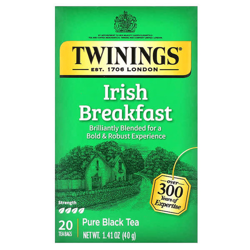 <img alt="Twinings, Pure Black Tea, Irish Breakfast, 20 Tea Bags, 1.41 oz (40 g)" title="Twinings, Pure Black Tea, Irish Breakfast, 20 Tea Bags, 1.41 oz (40 g),070177154240"