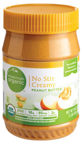 3 PACK of Simple Truth Organic No Stir Creamy Peanut Butter Spread -- 16 oz