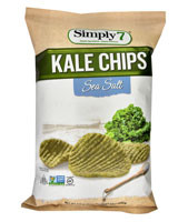 3 PACK of Simply 7 Kale Chips Gluten Free Sea Salt -- 3.5 oz