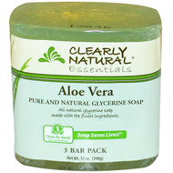 3 PACK of Clearly Natural Glycerine Soap Aloe Vera -- 3 Bars