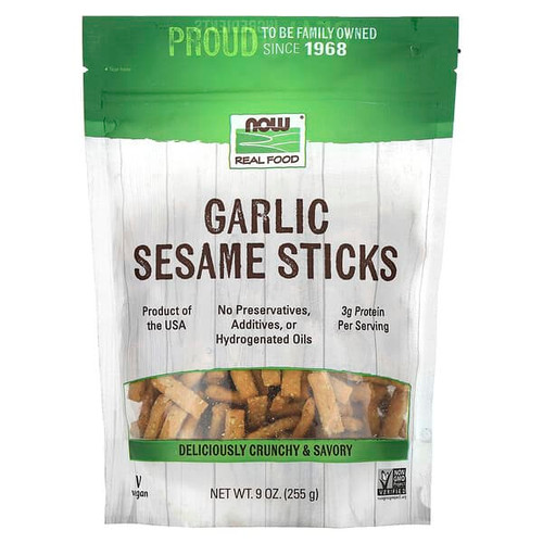 <img alt="NOW Foods, Garlic Sesame Sticks, 9 oz (255 g)" title="NOW Foods, Garlic Sesame Sticks, 9 oz (255 g),733739067241"