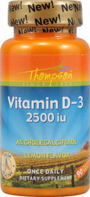 Thompson Vitamin D-3 Lemon - 2500 IU - 90 Chewables