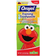3 PACK of Orajel, Sesame Street Training Toothpaste, Flouride-Free, Berry Fun, 1.5 oz (42.5 g)