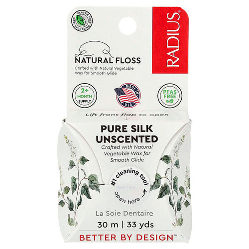 <img alt="RADIUS, Natural Floss, Pure Silk, Unscented, 33 yds (30 m)" title="RADIUS, Natural Floss, Pure Silk, Unscented, 33 yds (30 m),085178001851"