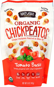 Watusee Foods Organic Gluten Free Chickpeatos Snack  Tomato Basil - 5 oz