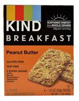 3 PACK of Kind Breakfast Bars Gluten Free Peanut Butter -- 4 Packs