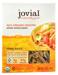 3 PACK of Jovial Organic Einkorn Whole Wheat Pasta Penne Rigate -- 12 oz