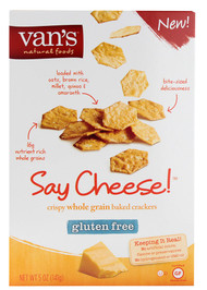 3 PACK of Vans Natural Foods Crispy Whole Grain Baked Crackers Gluten Free Say Cheese -- 5 oz