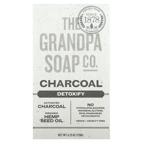 <img alt="The Grandpa Soap Co., Face & Body Bar Soap,  Charcoal, 4.25 oz (120 g)" title="The Grandpa Soap Co., Face & Body Bar Soap,  Charcoal, 4.25 oz (120 g),010486008131"