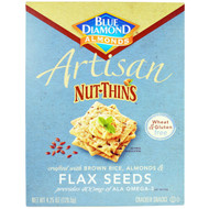 3 PACK of Blue Diamond Artisan Nut-Thins Cracker Snacks Flax Seeds -- 4.25 oz