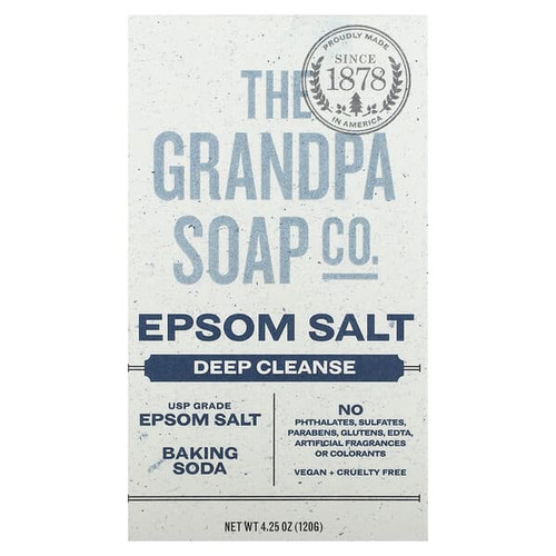 <img alt="The Grandpa Soap Co., Face & Body Bar Soap, Epsom Salt, 4.25 oz (120 g)" title="The Grandpa Soap Co., Face & Body Bar Soap, Epsom Salt, 4.25 oz (120 g),010486008087"