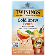 <img alt="Twinings, Cold Brewed Iced Tea, Black Tea, Peach, Unsweetened, 20 Tea Bags, 1.41 oz (40 g)" title="Twinings, Cold Brewed Iced Tea, Black Tea, Peach, Unsweetened, 20 Tea Bags, 1.41 oz (40 g),070177189952"