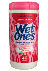3 PACK OF Wet Ones, Antibacterial, Hand Wipes, Fresh Scent, 40 Wipes