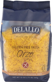 3 PACK of Delallo Gluten Free Corn & Rice Pasta Orzo No.65 -- 12 oz