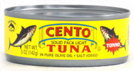 3 PACK of Cento Solid Packed Light Tuna in Olive Oil -- 5 oz