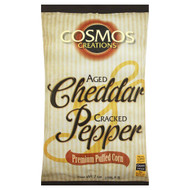 Cosmos Creations, Gluten Free Premium Puffed Corn,  Aged Cheddar & Cracked Pepper - 7 oz