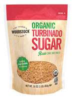 3 PACK of Woodstock Organic Turbinado Sugar -- 16 oz