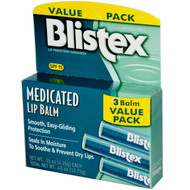 3 PACK of Blistex, Medicated Lip Balm,  Lip Protectant/Sunscreen, SPF 15, 3 Balm Value Pack, .15 oz (4.25 g) Each