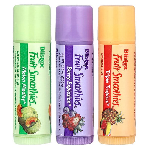 <img alt="3 PACK of Blistex, Lip Moisturizer, Fruit Smoothies, 3 Sticks, 0.10 oz (2.83 g) Each" title="3 PACK of Blistex, Lip Moisturizer, Fruit Smoothies, 3 Sticks, 0.10 oz (2.83 g) Each,041388815008"
