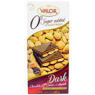 3 PACK of Valor, 0% Sugar Added, Dark Chocolate, 52% Cocoa with Almonds, 5.3 oz (150 g)
