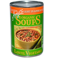 3 PACK of Amys Organic Soup Light in Sodium Lentil Vegetable -- 14.5 fl oz