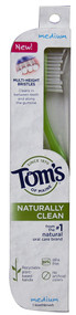 3 PACK OF Toms of Maine, Naturally Clean Toothbrush, Medium, 1 Toothbrush