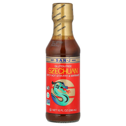 <img alt="San-J, Szechuan, Spicy Hot Stir-Fry & Marinade, Gluten Free, 10 fl oz (296 ml)" title="San-J, Szechuan, Spicy Hot Stir-Fry & Marinade, Gluten Free, 10 fl oz (296 ml),075810120255"