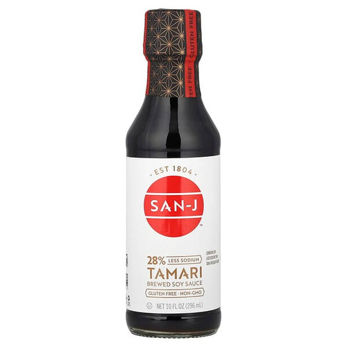 <img alt="San-J, Tamari Brewed Soy Sauce, 28% Less Sodium, 10 fl oz (296 ml)" title="San-J, Tamari Brewed Soy Sauce, 28% Less Sodium, 10 fl oz (296 ml),075810023259"