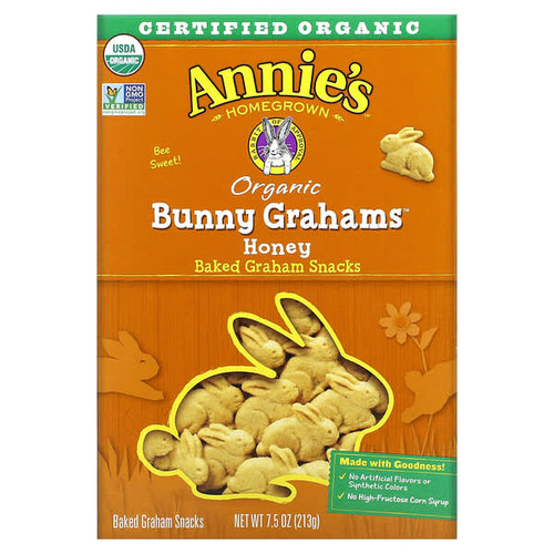 <img alt="Annies Homegrown, Organic Baked Bunny Graham Snacks, Honey, 7.5 oz (213 g)" title="Annies Homegrown, Organic Baked Bunny Graham Snacks, Honey, 7.5 oz (213 g),013562000159"