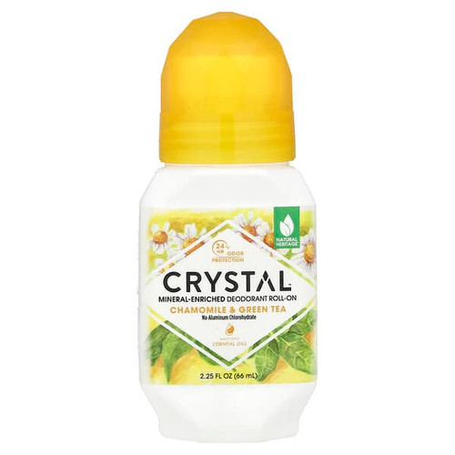 <img alt="CRYSTAL, Mineral-Enriched Deodorant Roll-On, Chamomile & Green Tea, 2.25 fl oz (66 ml)" title="CRYSTAL, Mineral-Enriched Deodorant Roll-On, Chamomile & Green Tea, 2.25 fl oz (66 ml),086449316612"