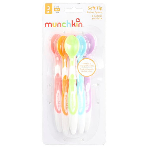 <img alt="Munchkin, Soft-Tip Infant Spoons, 3 Months+, 6 Count" title="Munchkin, Soft-Tip Infant Spoons, 3 Months+, 6 Count,735282100628"