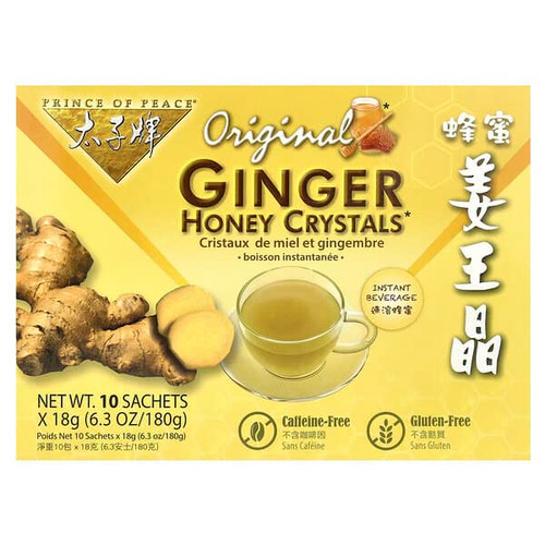 <img alt="Prince of Peace, Ginger Honey Crystals, Original, Caffeine Free, 10 Sachets, 18 g Each" title="Prince of Peace, Ginger Honey Crystals, Original, Caffeine Free, 10 Sachets, 18 g Each,039278040104"