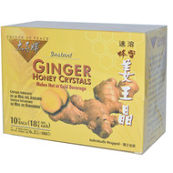 3 PACK OF Prince of Peace, Instant Ginger Honey Crystals, 10 Bags, (18 g) Each
