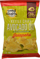 3 PACK of Good Health Inc. Avocado Oil Kettle Chips Jalapeno -- 5 oz