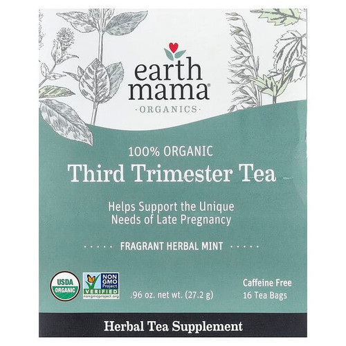 <img alt="Earth Mama, Organics, 100 Organic Third Trimester Tea, Mint, Caffeine Free, 16 Tea Bags, 0.96 oz (27.2 g)" title="Earth Mama, Organics, 100 Organic Third Trimester Tea, Mint, Caffeine Free, 16 Tea Bags, 0.96 oz (27.2 g),859220010159"
