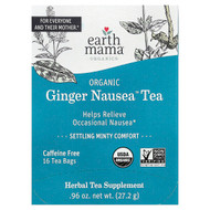<img alt="Earth Mama, Organics, Organic Ginger Nausea Tea, Settling Minty Comfort, Caffeine Free, 16 Tea Bags, 0.96 oz (27.2 g)" title="Earth Mama, Organics, Organic Ginger Nausea Tea, Settling Minty Comfort, Caffeine Free, 16 Tea Bags, 0.96 oz (27.2 g),859220010128"