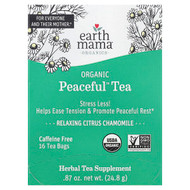 <img alt="Earth Mama, Organics, Organic Peaceful Tea, Relaxing Citrus Chamomile, Caffeine Free, 16 Tea Bags, 0.87 oz (24.8 g)" title="Earth Mama, Organics, Organic Peaceful Tea, Relaxing Citrus Chamomile, Caffeine Free, 16 Tea Bags, 0.87 oz (24.8 g),859220010135"