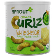 3 PACK OF Sprout Organic, Curlz, White Cheddar, 1.48 oz (42 g)