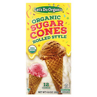 <img alt="Lets Do Organic, Lets Do Organic, Organic Sugar Cones, Rolled Style, 12 Cones, 4.6 oz (132 g)" title="Lets Do Organic, Lets Do Organic, Organic Sugar Cones, Rolled Style, 12 Cones, 4.6 oz (132 g),043182003575"