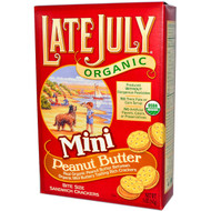 3 PACK of Late July, Organic Mini Bite Size Sandwich Crackers, Peanut Butter, 5 oz (142 g)