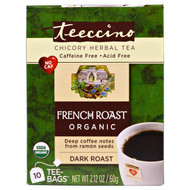 3 PACK of Teeccino Organic Chicory Herbal Tea French Dark Roast -- 10 Tea Bags