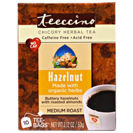 3 PACK OF Teeccino, Chicory Herbal Tea, Medium Roast, Hazelnut, Caffeine Free, 10 Tee-Bags, 2.12 oz (60 g)