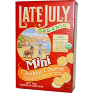 3 PACK of Late July, Organic Mini Bite Size Sandwich Crackers, Cheddar Cheese, 5 oz (142 g)