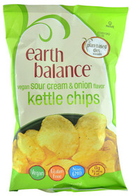Earth Balance, Vegan Kettle Chips, Sour Cream & Onion, 5.0 oz (141 g) (5 PACK)